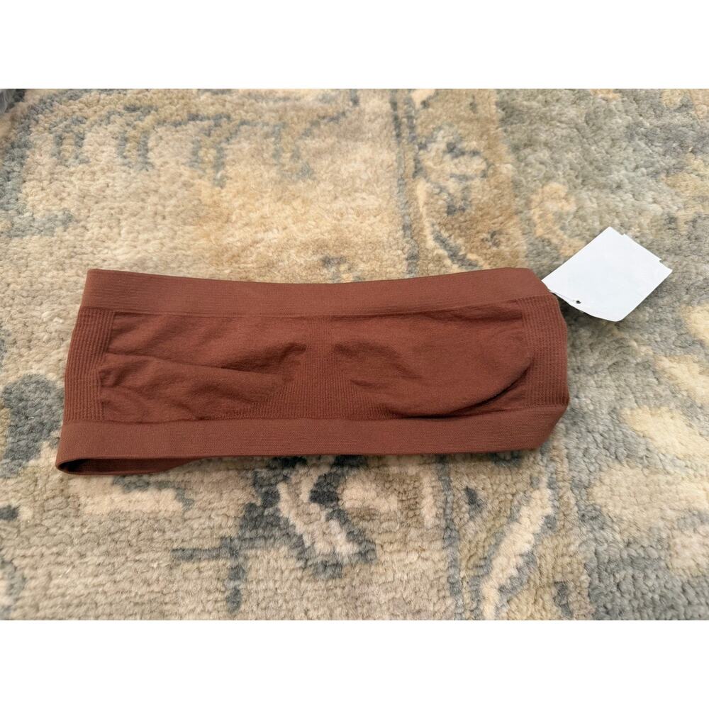 Nordstrom Seamless Bandeau Bra Top Brown Small/Medium Nylon Spandex Knit Comfort